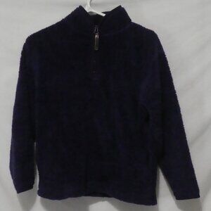 NORTHERN GETAWAY | 17.5 inch pit to pit measured | Purple Fleece 1/4 Zip Teddy
